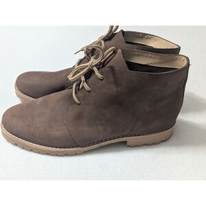 Etienne Aigner Women Boots 8.5‎ Leather Ankle Lace Up Kitty Brown Classic Preppy